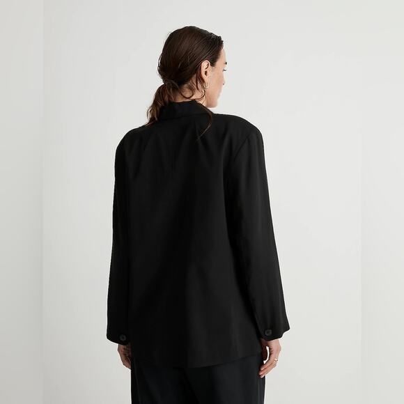 Madewell Black The Relaxed Blazer in Softdrape Size L NJ736 - Picture 3 of 6